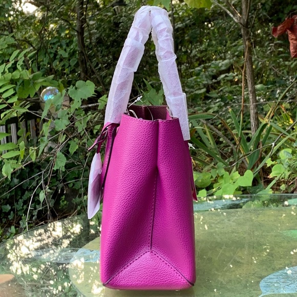 KATE SPADE Eva Top Zip SMALL SATCHEL CROSSBODY BAG! Baja Rose Fuschia Leather - Picture 6 of 9